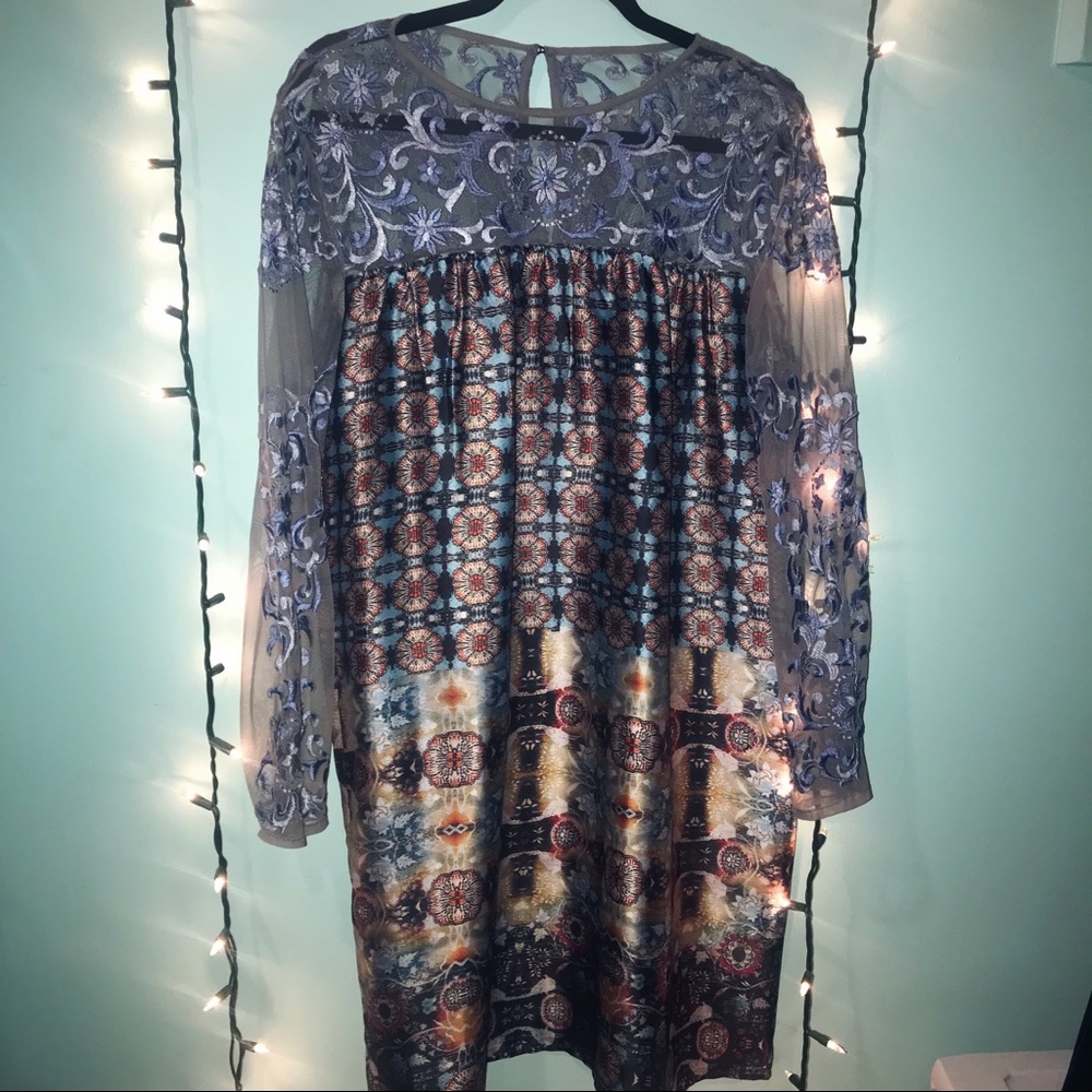Anthropologie Polyester Sateen and Lace